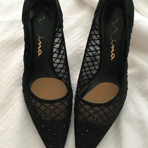 Nina black evening heels